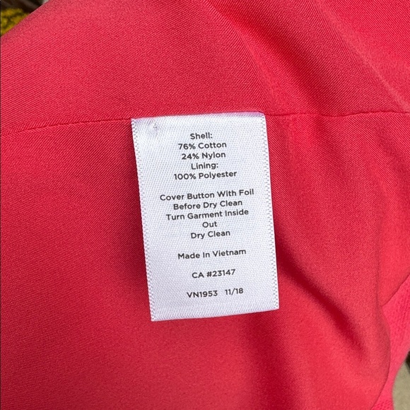 Talbots Aberdeen Coral Pink Lined 2 Button Jacket Blazer Women's Size 6 - Picture 8 of 8